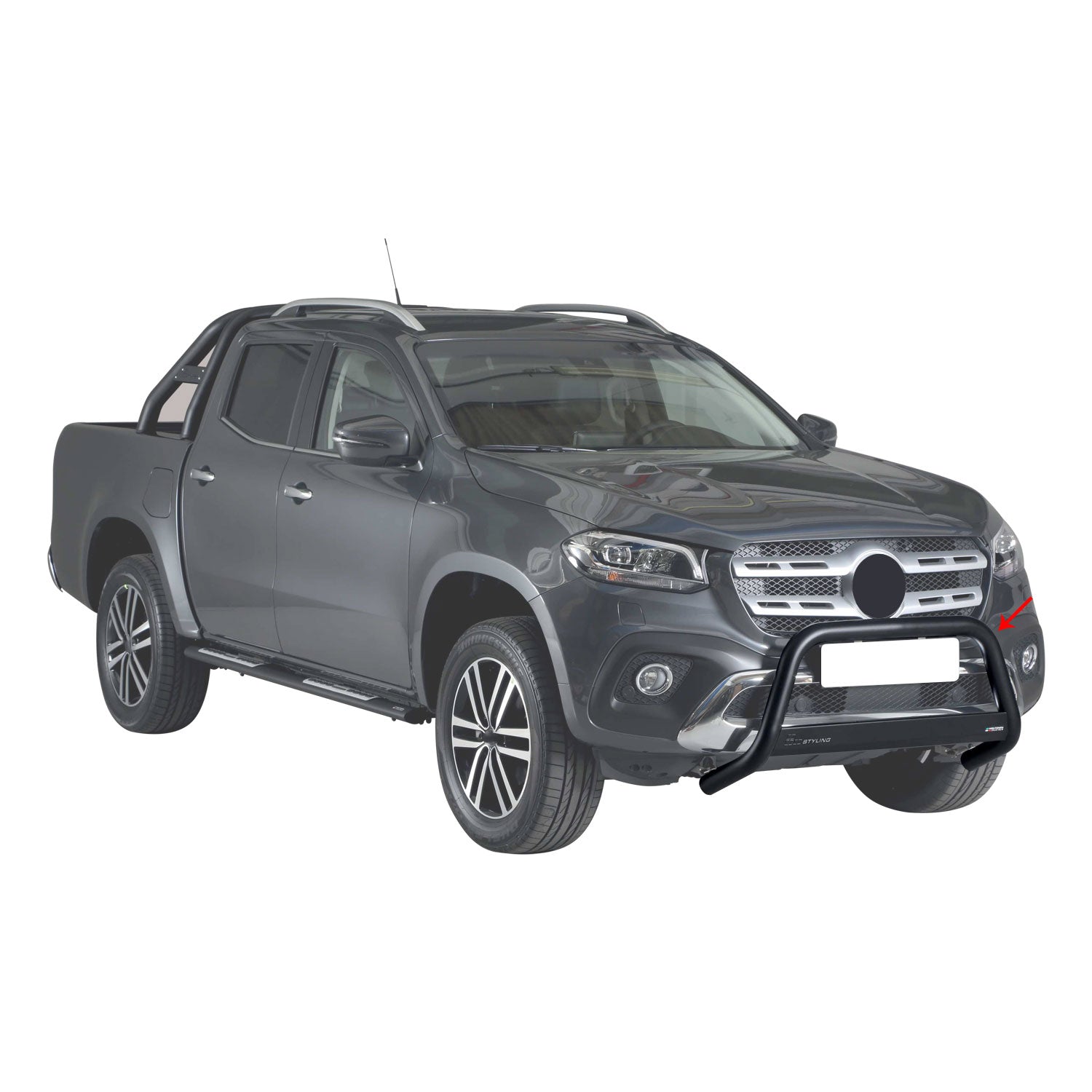 Pare-buffle Avant pour Mercedes Classe X 2017-2020 63 mm en Acier Noir