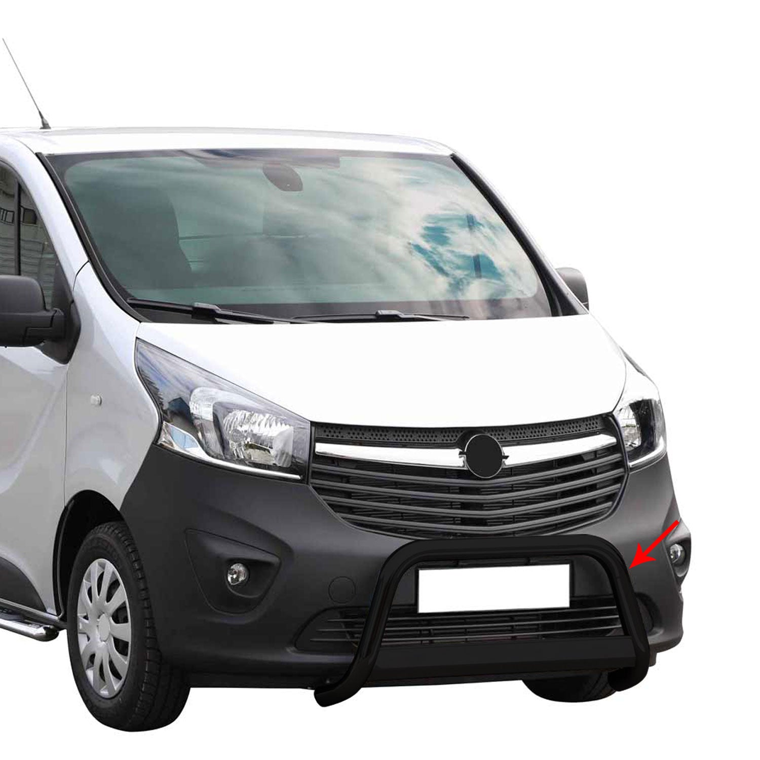 Pare-buffle Avant pour Opel Vivaro B 2014-2019 63 mm en Acier Noir