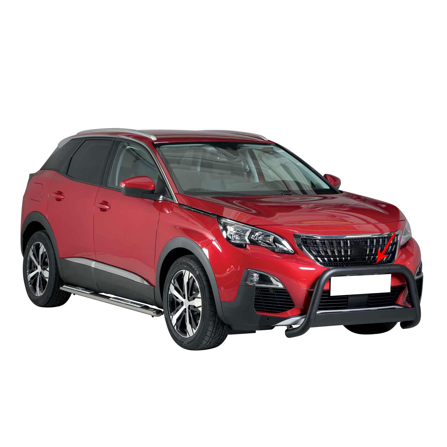 Pare-buffle Avant pour Peugeot 3008 2018-2021 63 mm en Acier Noir