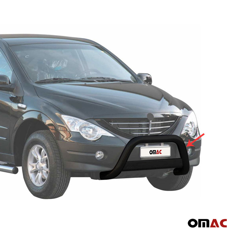 Pare-buffle Avant pour SsangYong Actyon 2006-2012 63 mm en Acier Noir