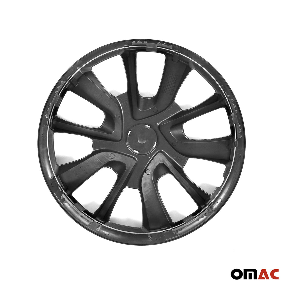 15 Pouces Jeu Enjoliveurs de Roue pour Peugeot 308 4 Piéces Noir