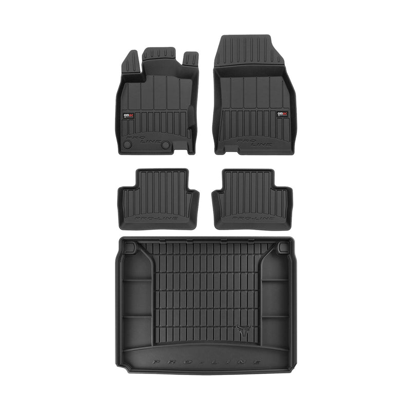 Kit Tapis de Sol et Coffre pour Renault Kadjar 2015-2022 TPE Noir