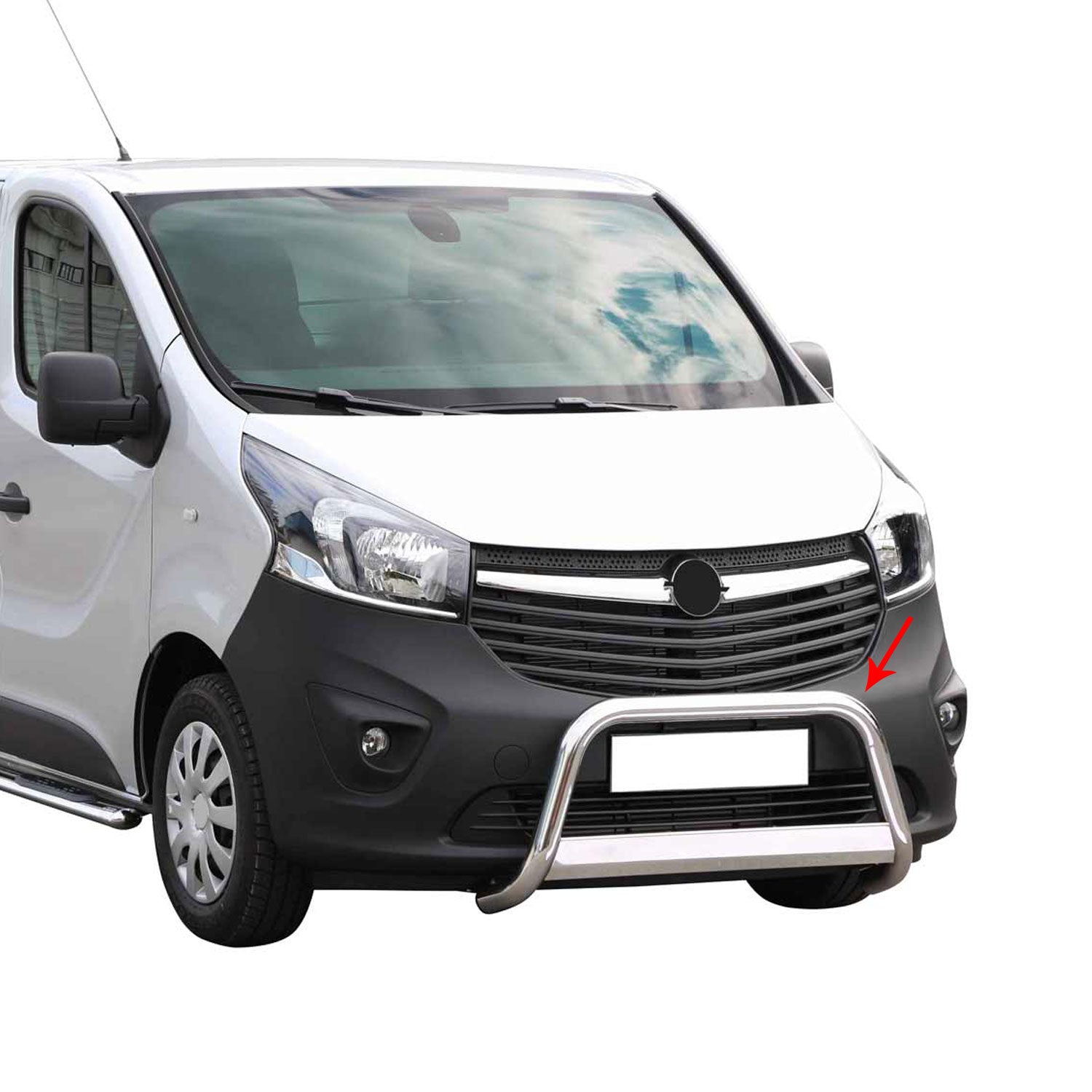 Pare-buffle Avant pour Opel Vivaro 2014-2018 63 mm en Acier Gris