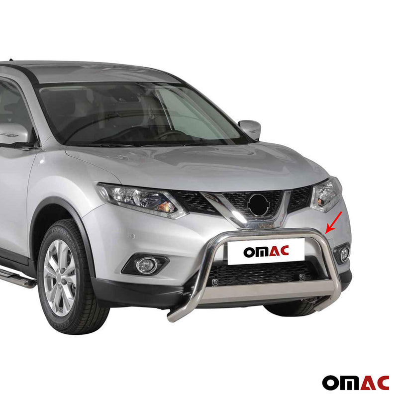 Pare-buffle Avant pour Nissan X-Trail 2015-2017 63 mm en Acier Gris