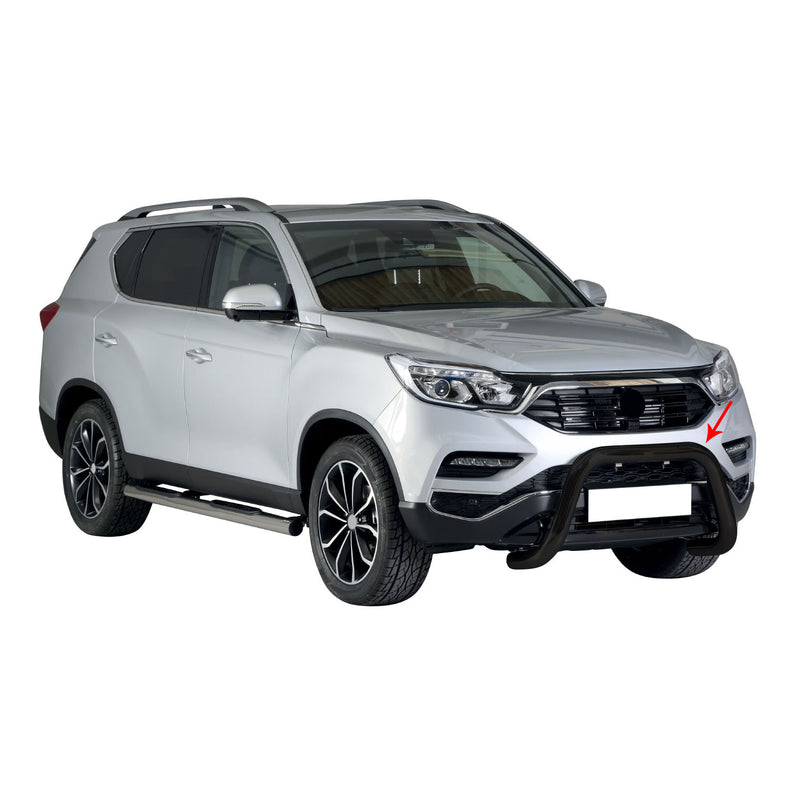 Pare-buffle Avant pour SsangYong Musso 2018-2024 76 mm en Acier Noir