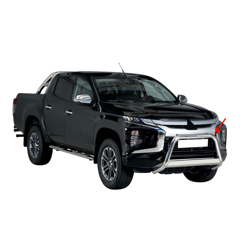 Pare-buffle Avant pour Mitsubishi L200 2019-2024 63 mm en Acier Gris