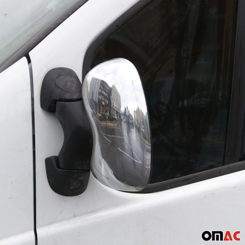 Coques de Rétroviseurs pour Renault Trafic II 2000-2014 en Acier Chromé Argent