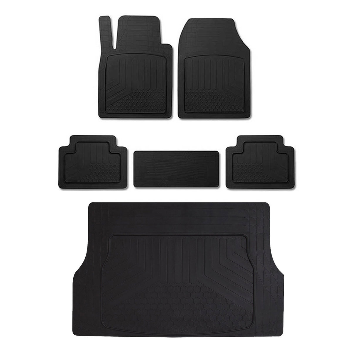 Kit Tapis de sol et coffre pour VW T-Cross Antidérapante Imperméable Noir 6Pcs