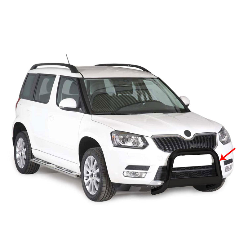 Pare-buffle Avant pour Skoda Yeti 2014-2017 63 mm en Acier Noir