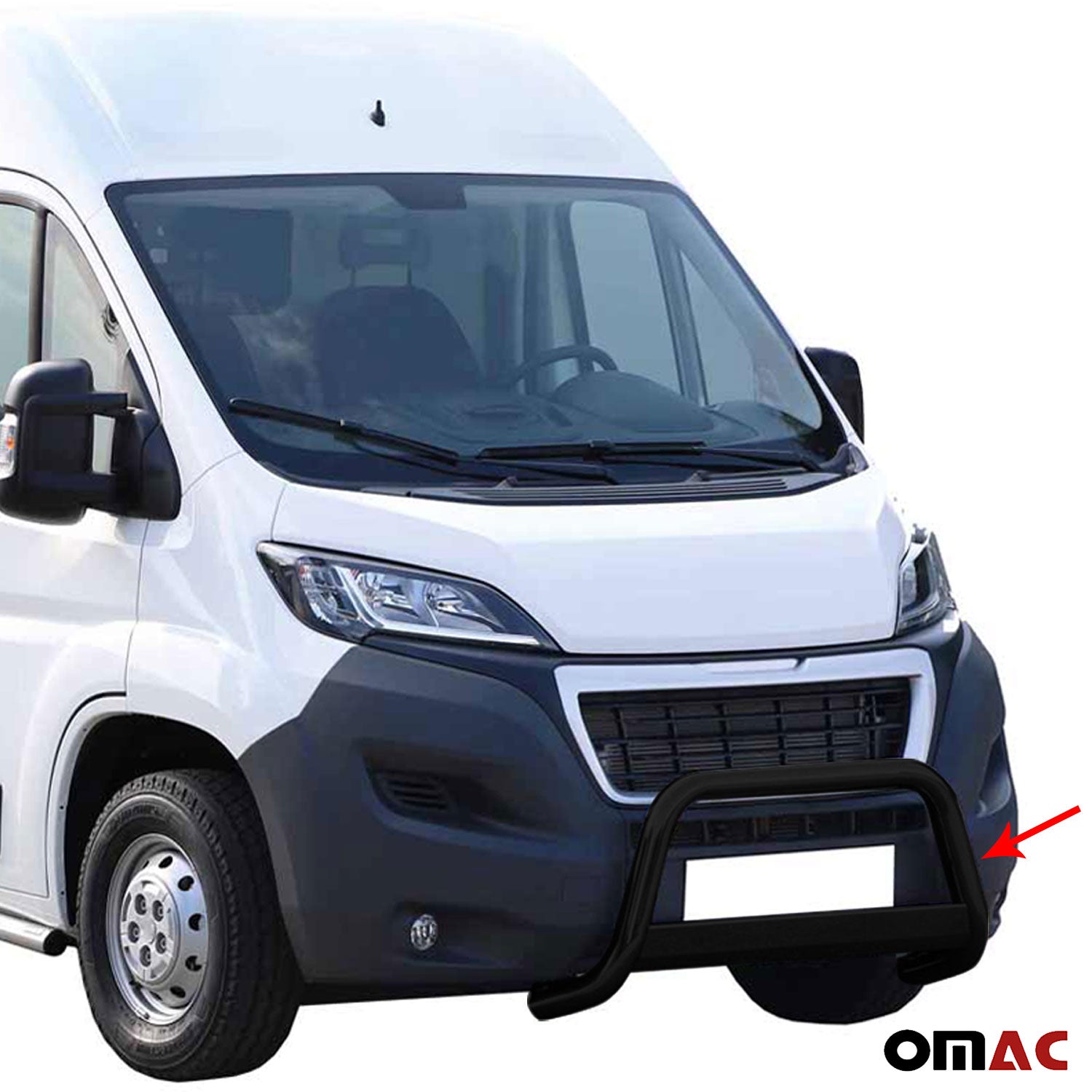 Pare-buffle Avant pour Peugeot Boxer 2014-2023 63 mm en Acier Noir