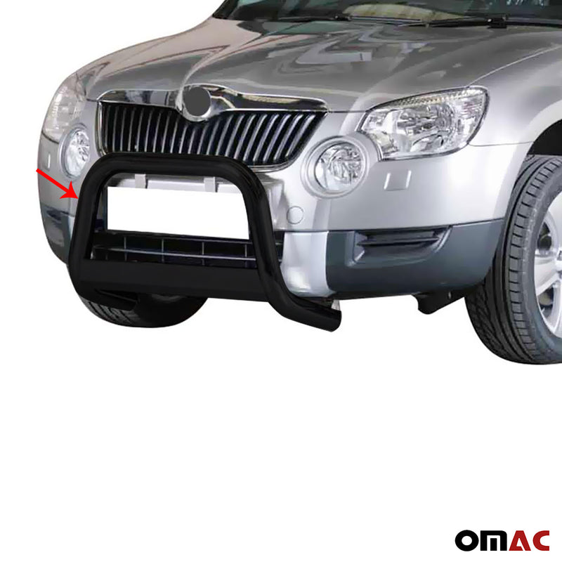 Pare-buffle Avant pour Skoda Yeti 2010-2013 63 mm en Acier Noir