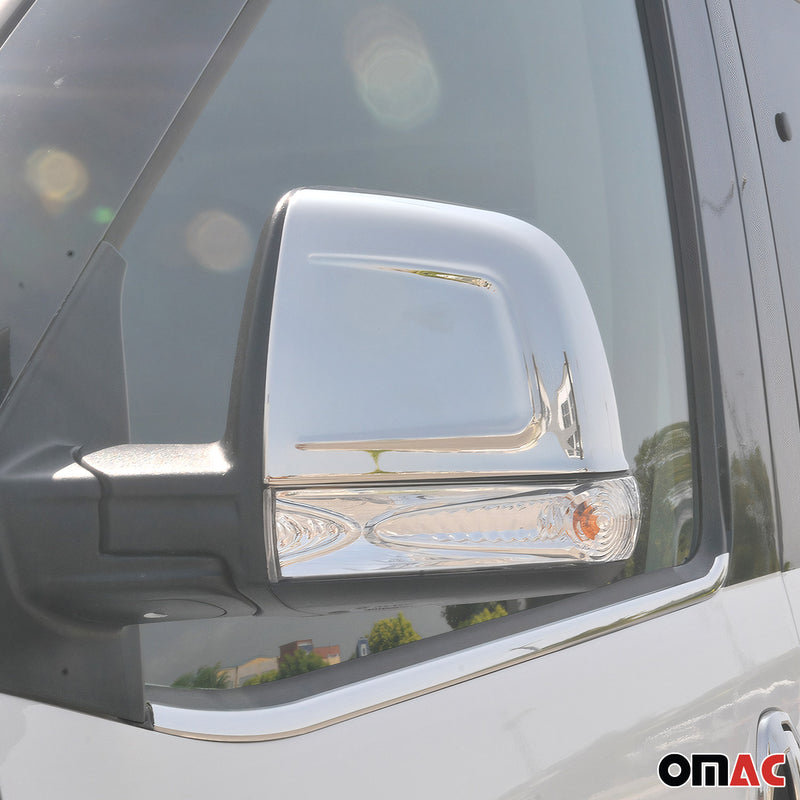 Coques de Rétroviseurs pour Opel Combo D 2012-2018 en Acier Chromé Argent