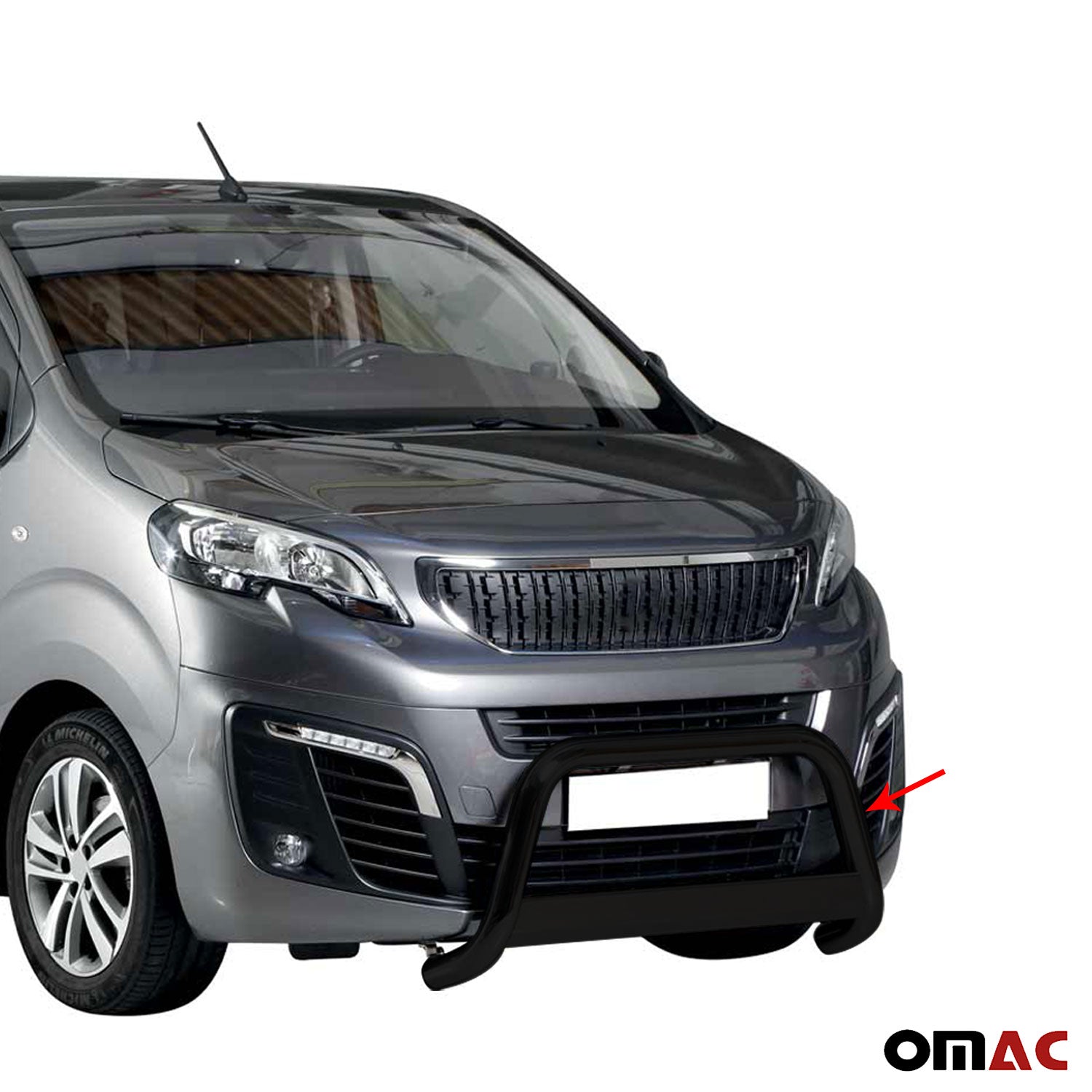 Pare-buffle Avant pour Peugeot Expert Traveller 2016-2026 63 mm en Acier Noir