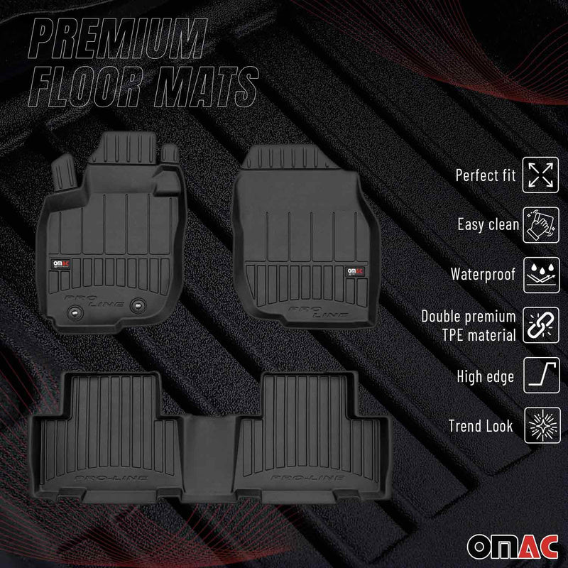 OMAC Tapis de sol en caoutchouc pour Toyota RAV4 2005-2012 Noir Premium