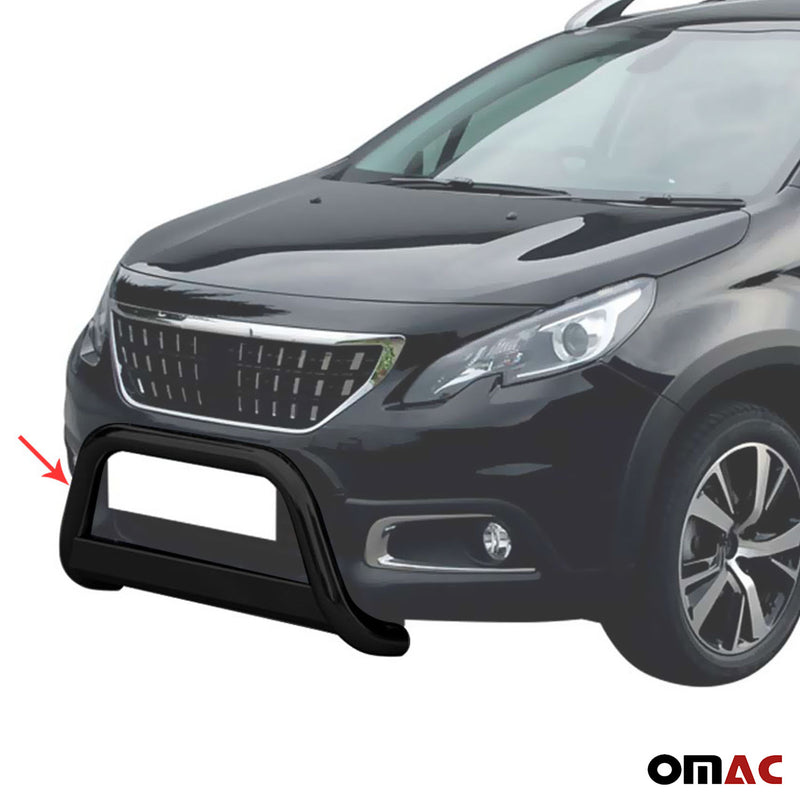 Pare-buffle Avant pour Peugeot 2008 2016-2019 63 mm en Acier Noir