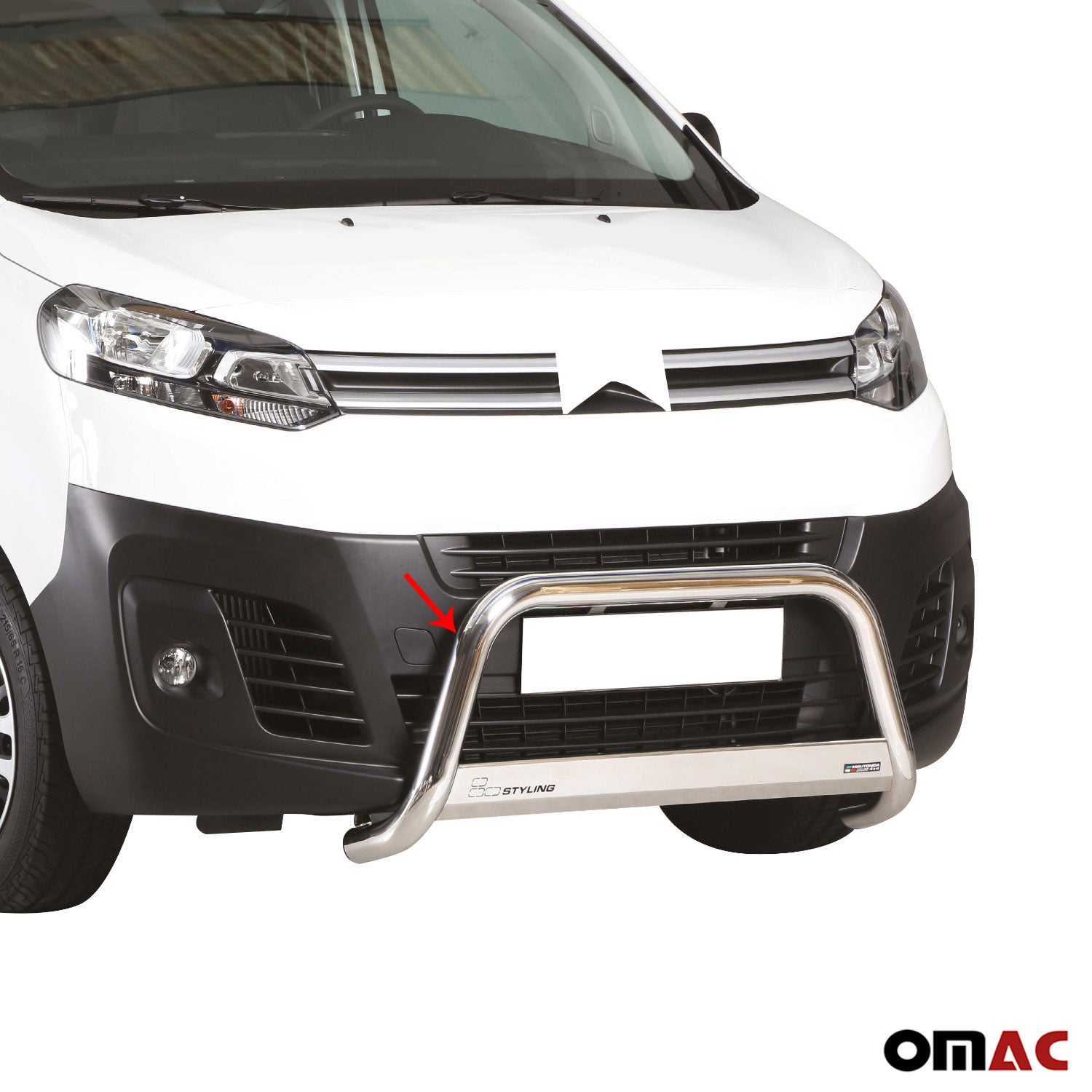 Pare-buffle Avant pour Citroen Jumpy SpaceTourer 2016-2026 63 mm en Acier Gris