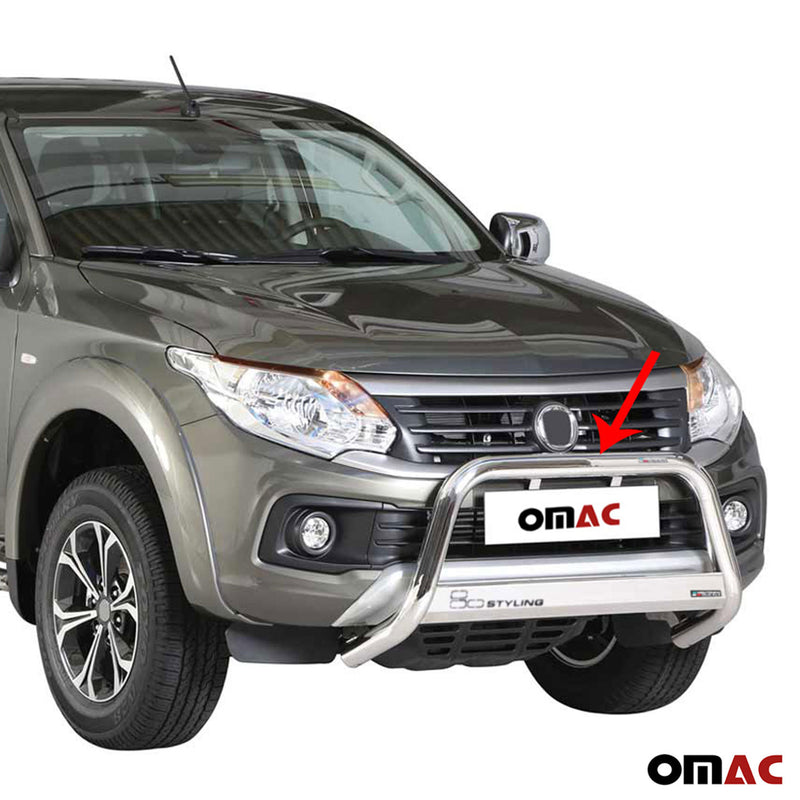 Pare-buffle Avant pour Fiat Fullback 2016-2019 63 mm en Acier Gris