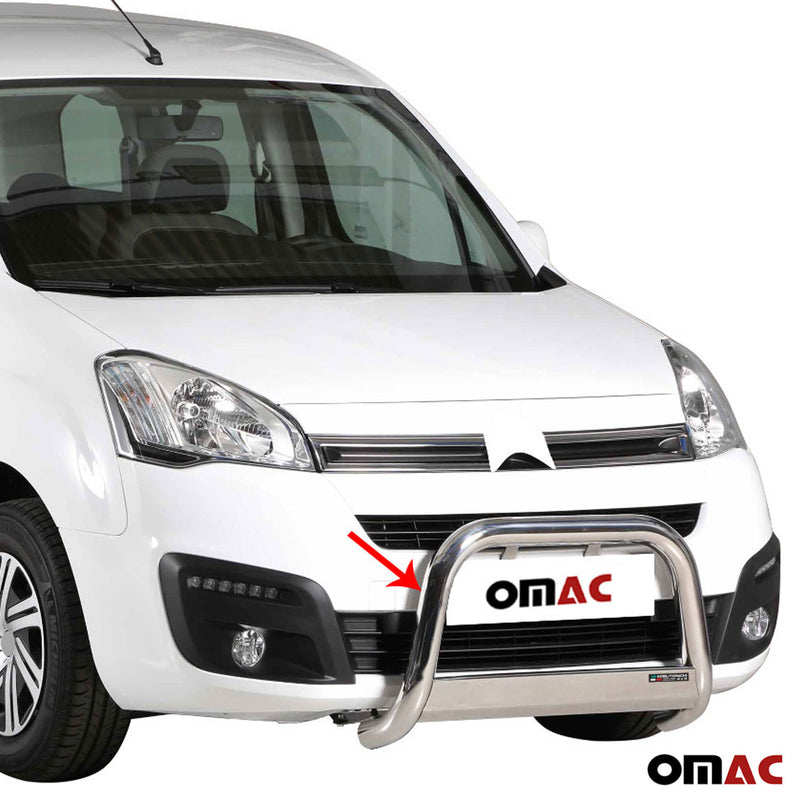 Pare-buffle Avant pour Citroen Berlingo 2015-2018 63 mm en Acier Gris