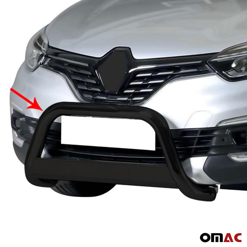 Pare-buffle Avant pour Renault Captur 2017-2019 63 mm en Acier Noir