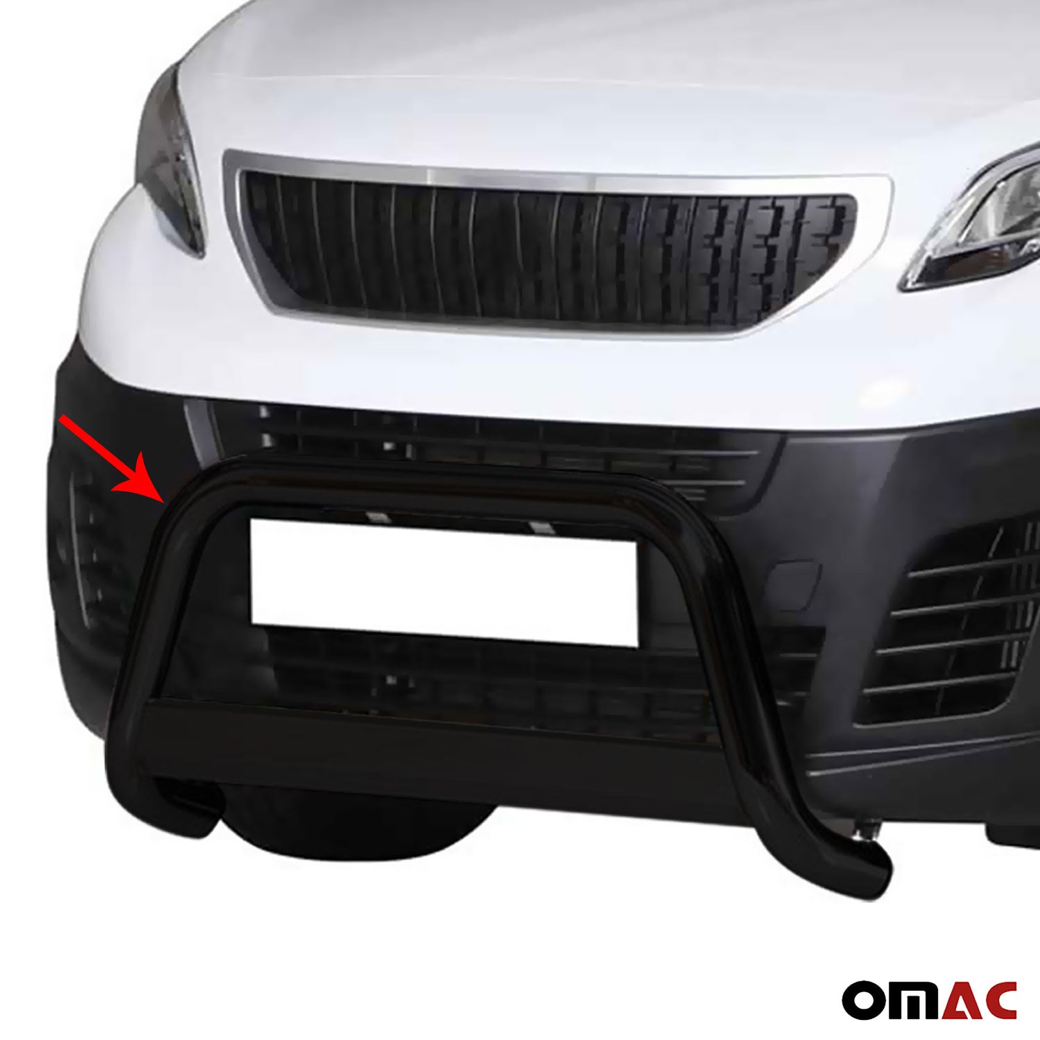 Pare-buffle Avant pour Peugeot Expert 2016-2026 63 mm en Acier Noir