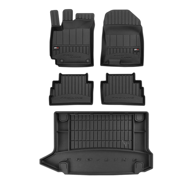 Kit Tapis de Sol et Coffre pour Hyundai Kona 2017-2022 TPE Noir