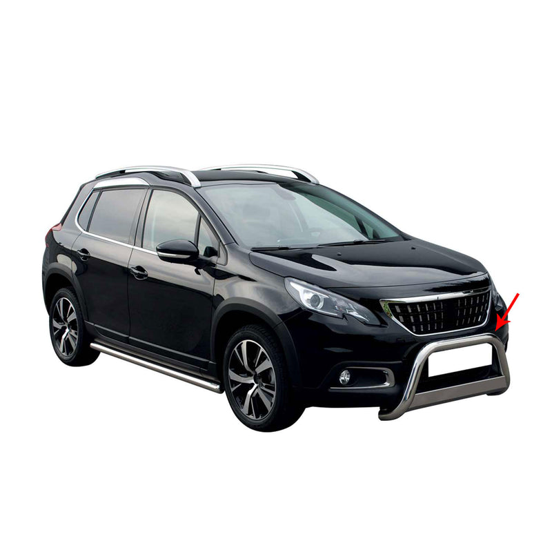 Pare-buffle Avant pour Peugeot 2008 2016-2019 63 mm en Acier Gris