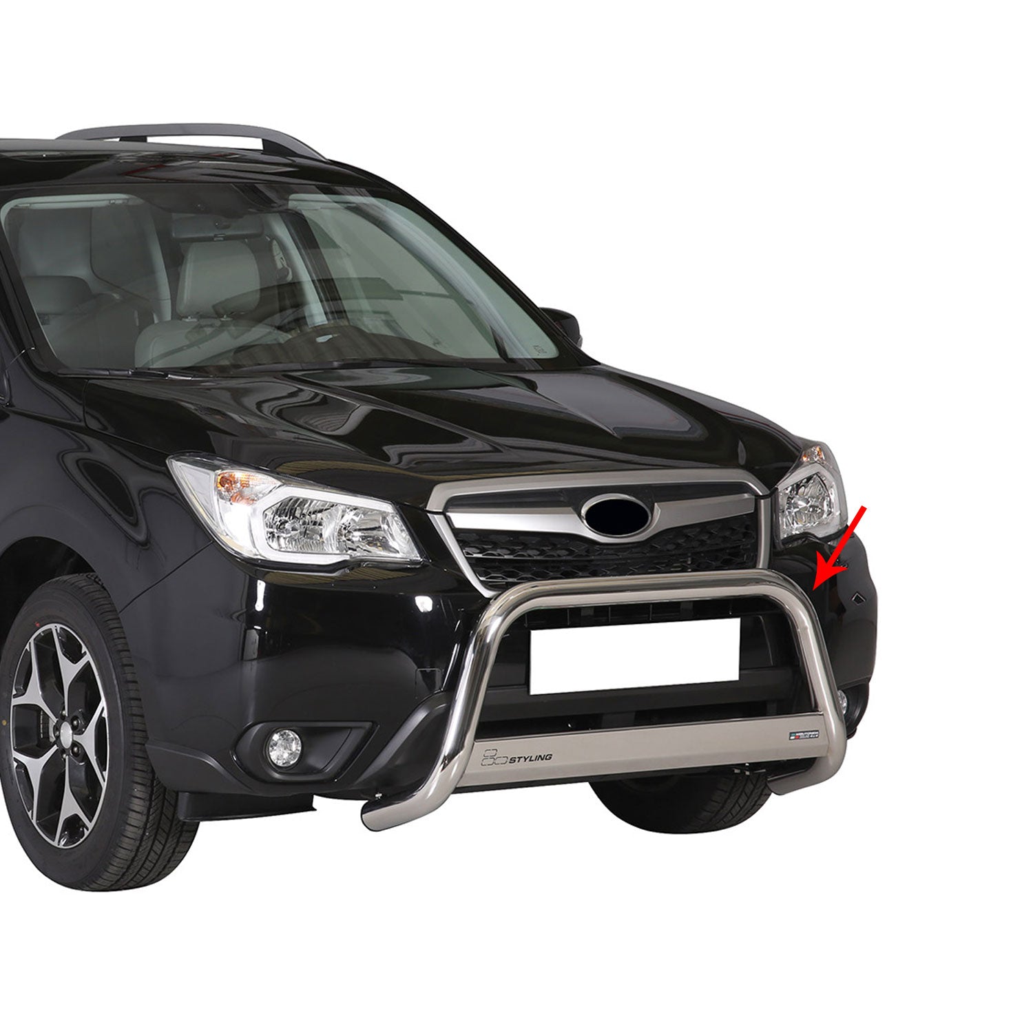 Pare-buffle Avant pour Subaru Forester IV 2013-2015 Pre-FL 63 mm en Acier Gris