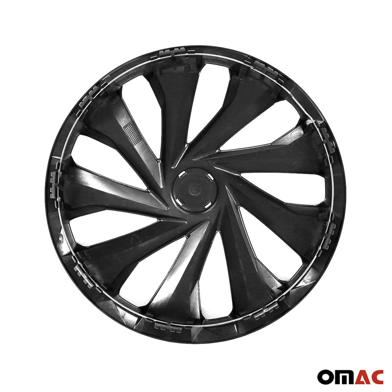 Jeu Enjoliveurs de Roue pour Citroen C3 Aircross 15 Pouces 4 Piéces Noir