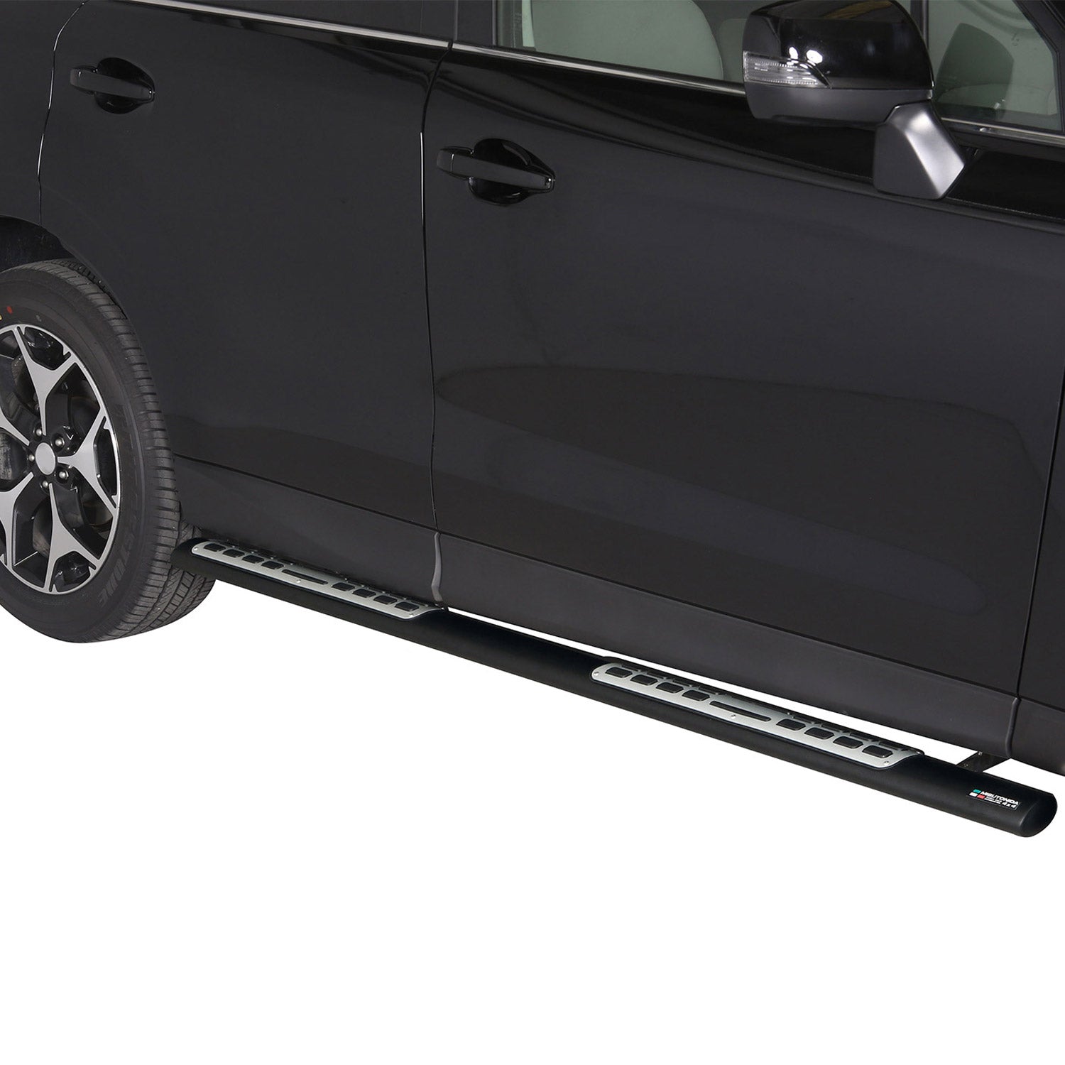 Marchepieds Latéraux pour Subaru Forester IV 2013-2015 Pre-FL Acier Inox Noir 2x