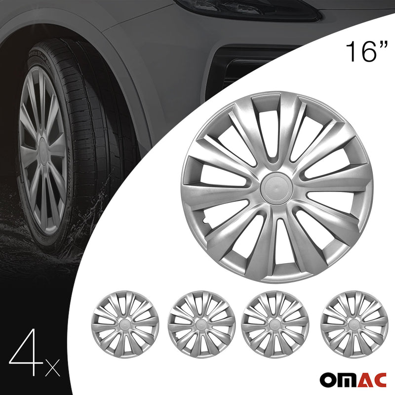 Jeu Enjoliveurs de Roue pour Citroen C5 Aircross 16 Pouces 4 Piéces Gris