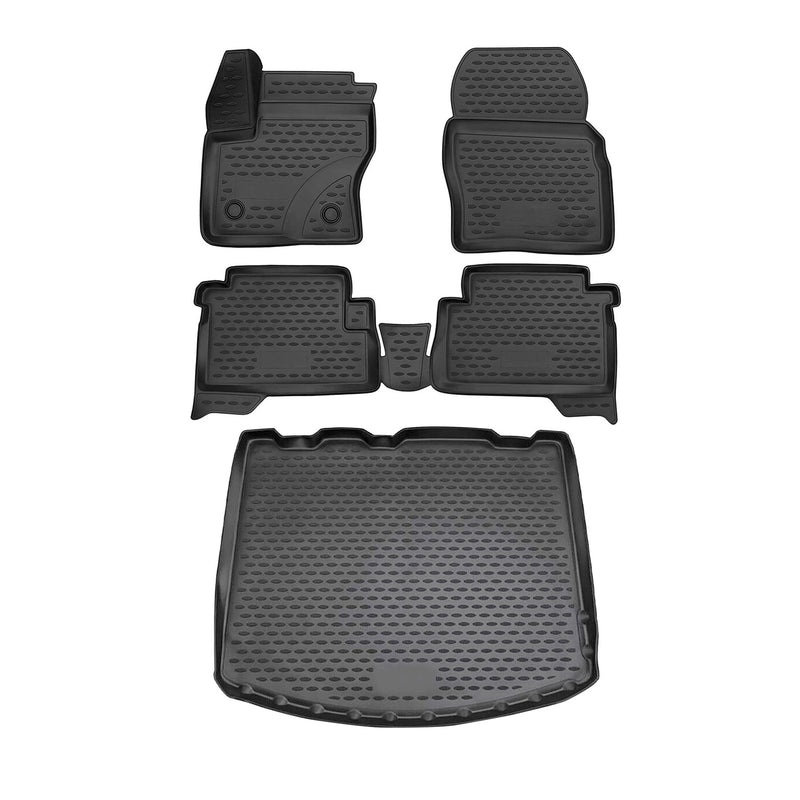 Kit Tapis de Sol et Coffre pour Ford Kuga 2012-2019 TPE Noir