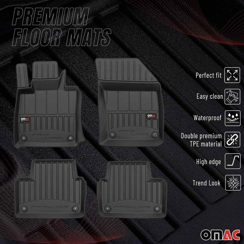 OMAC Tapis de sol en caoutchouc pour Volvo V60 S60 2018-2024 Noir Premium