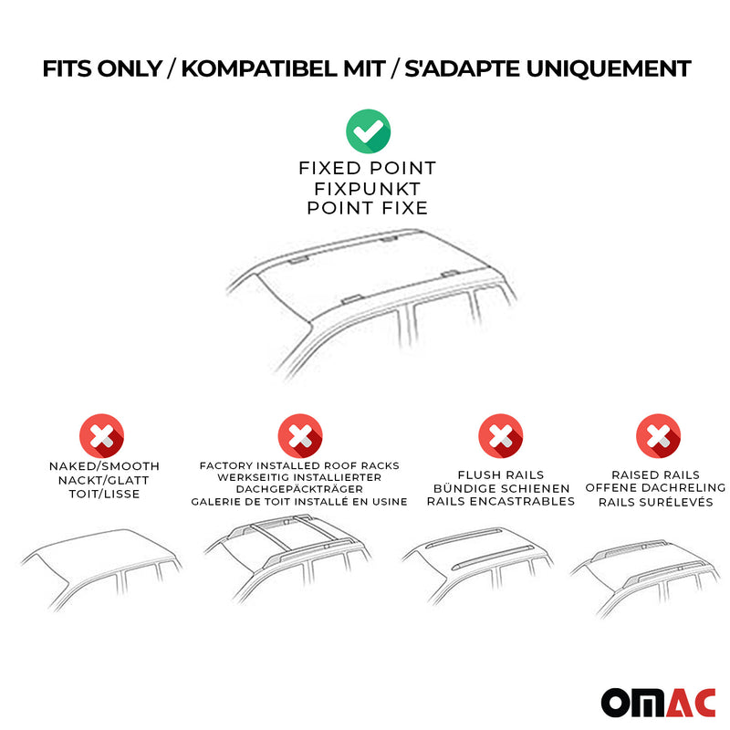 Barres de toit transversales pour BMW Serié 4 F36 2014-2020 Berline Alu Gris