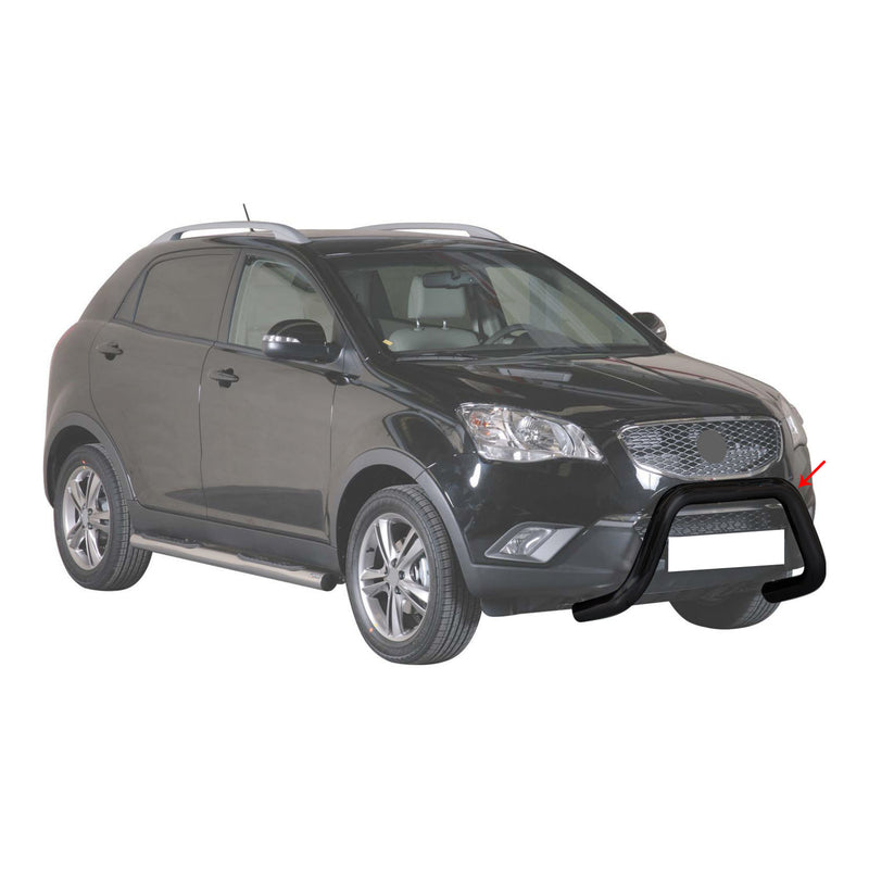 Pare-buffle Avant pour SsangYong Korando 2011-2019 76 mm en Acier Noir