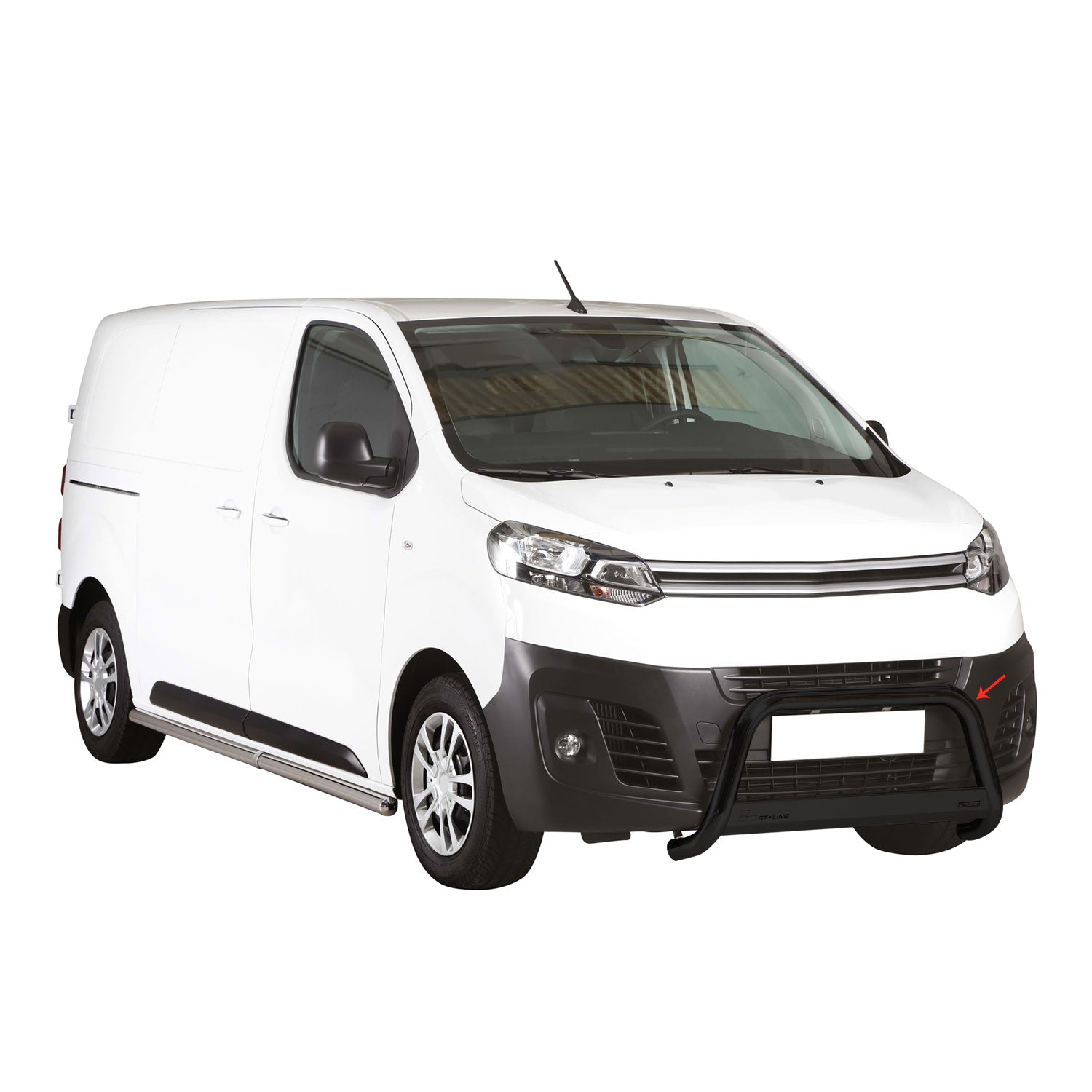 Pare-buffle Avant pour Citroen Jumpy SpaceTourer 2016-2026 63 mm en Acier Noir