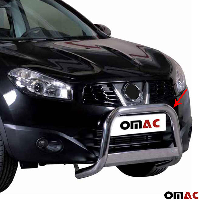 Pare-buffle Avant pour Nissan Qashqai 2010-2013 63 mm en Acier Gris