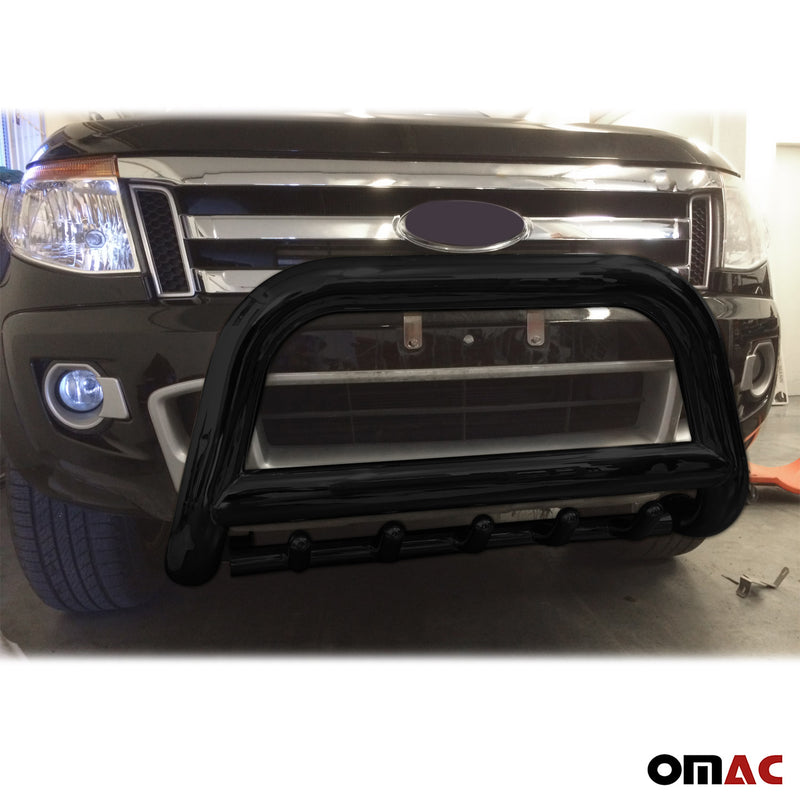 Pare-buffle Avant Protection pour Ford Ranger 2012-2015 Ø89mm Noir en inox