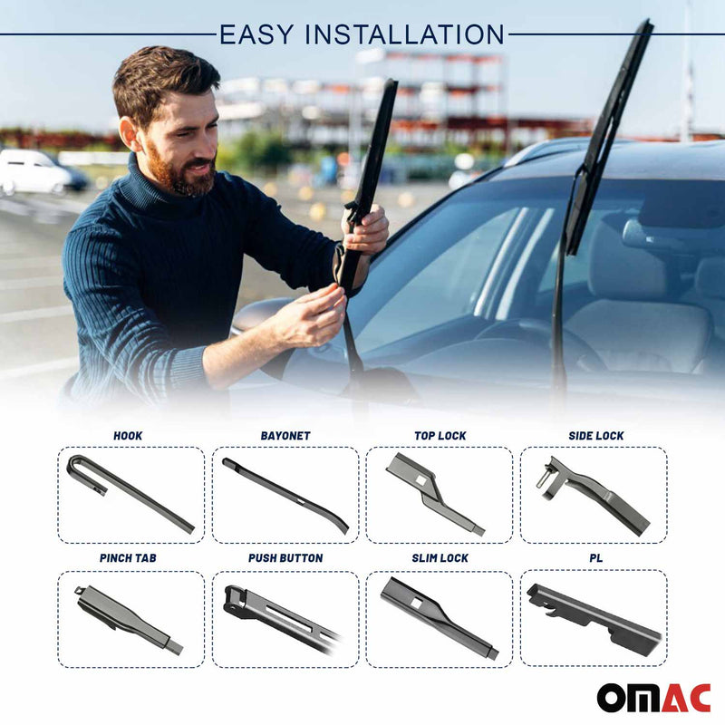 Balai d'Essuie Glace Avant + Arrière pour Hyundai Getz 2002-2009