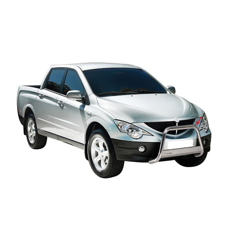 Pare-buffle Avant pour SsangYong Actyon Sports 2007-2012 63 mm en Acier Gris