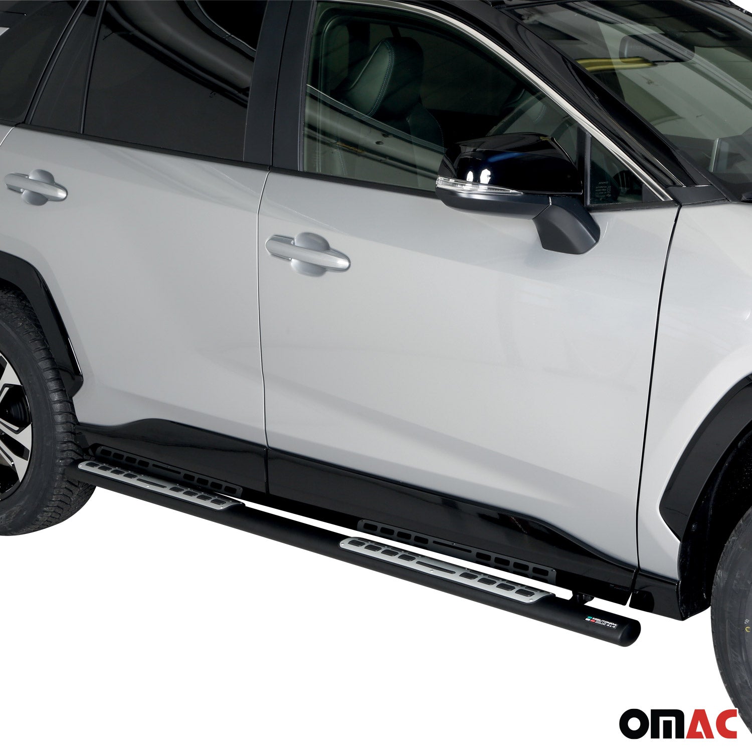 Marchepieds Latéraux pour Toyota RAV4 Hybride 2019-2025 Acier Inoxy Noir
