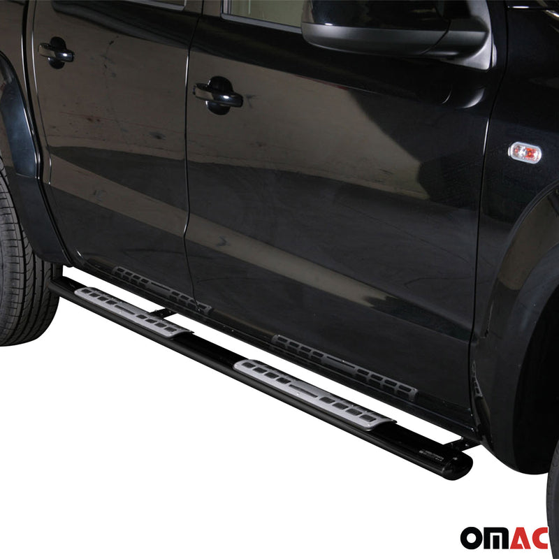 Marchepieds Latéraux pour VW Amarok Highline 2010-2016 Acier Inoxydable Noir