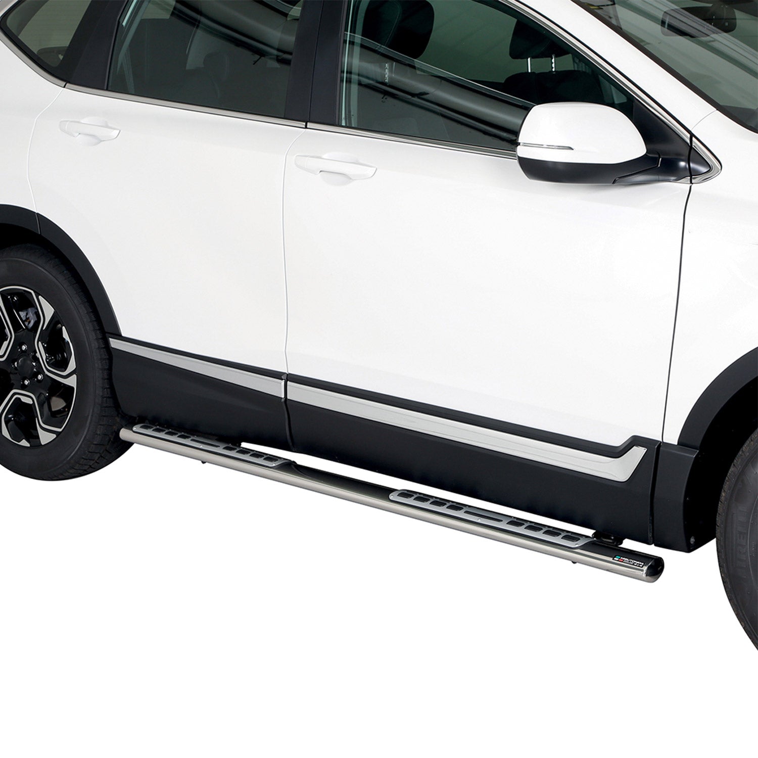 Marchepieds Latéraux pour Honda CR-V Hybride 2017-2022 Acier Inoxy Argent