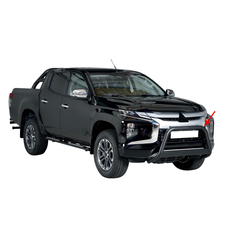 Pare-buffle Avant pour Mitsubishi L200 Club Cab 2019-2024 63 mm en Acier Noir