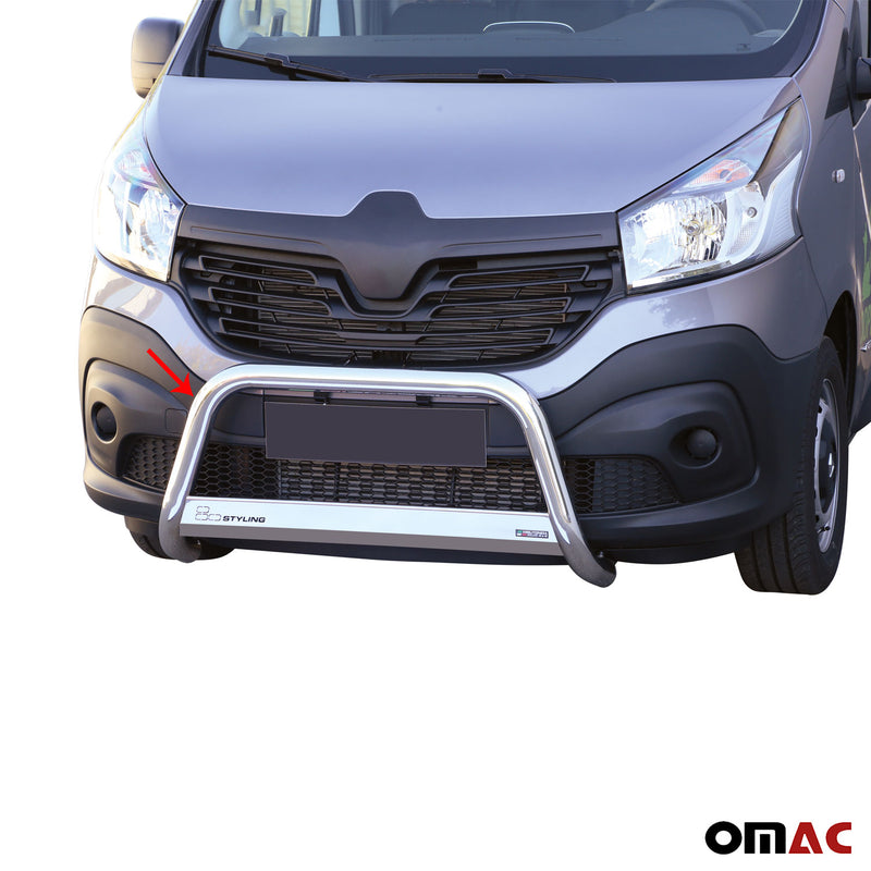 Pare-buffle Avant pour Renault Trafic 2014-2019 63 mm en Acier Gris