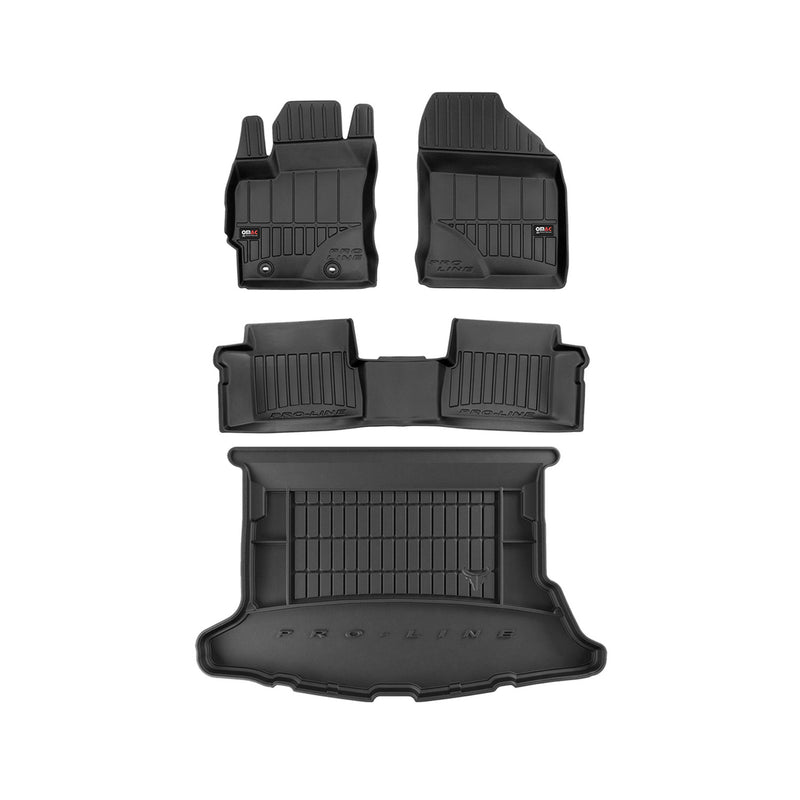 Kit Tapis de Sol et Coffre pour Toyota Auris 2012-2018 TPE Noir