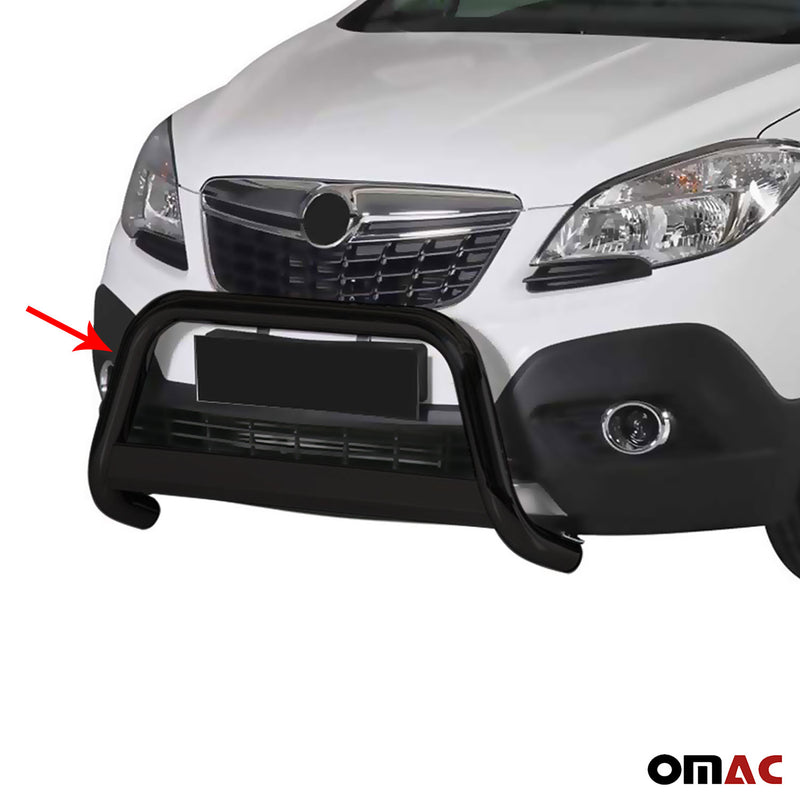 Pare-buffle Avant pour Opel Mokka 2012-2016 63 mm en Acier Gris