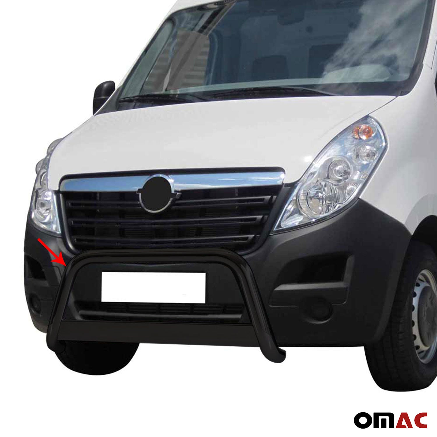 Pare-buffle Avant pour Opel Movano 2010-2021 63 mm en Acier Noir