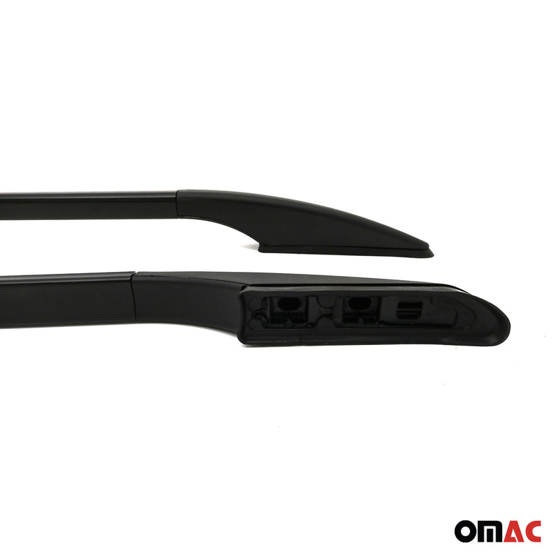 Barres de toit longitudinales pour VW Caddy Maxi 2003-2015 L2 Aluminium Noir