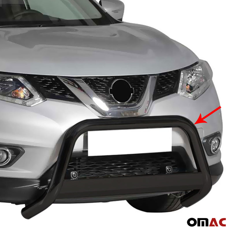 Pare-buffle Avant pour Nissan X-Trail 2015-2017 63 mm en Acier Noir