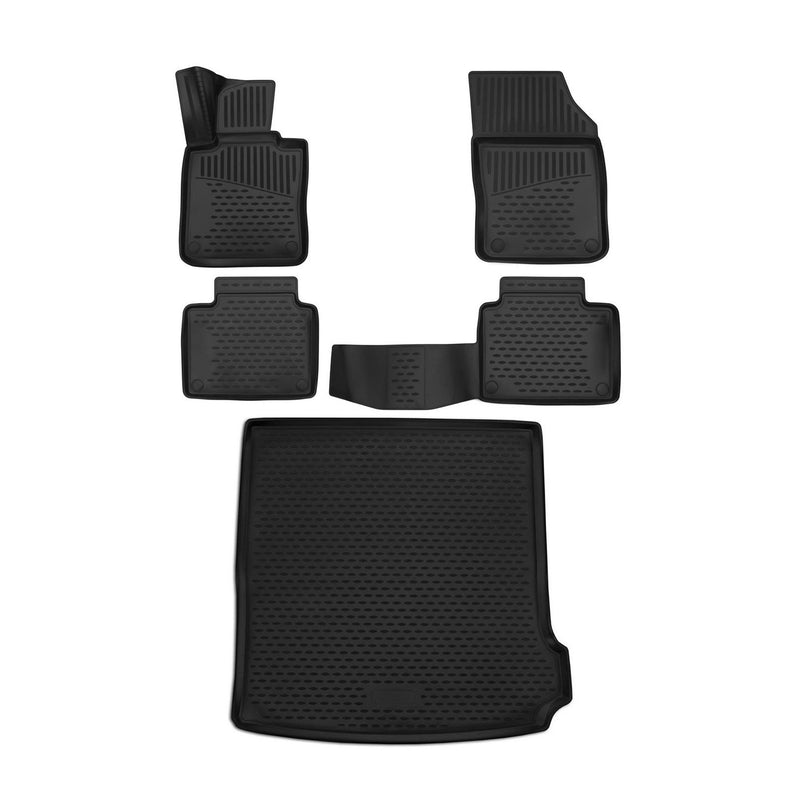 Kit Tapis de sol et coffre pour Volvo V90 2016-2023 en Caoutchouc TPE Noir